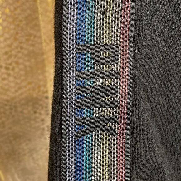 PINK Victoria’s Secret black cowl neck, rainbow stripe, sequin bling sweater, S - Picture 8 of 8